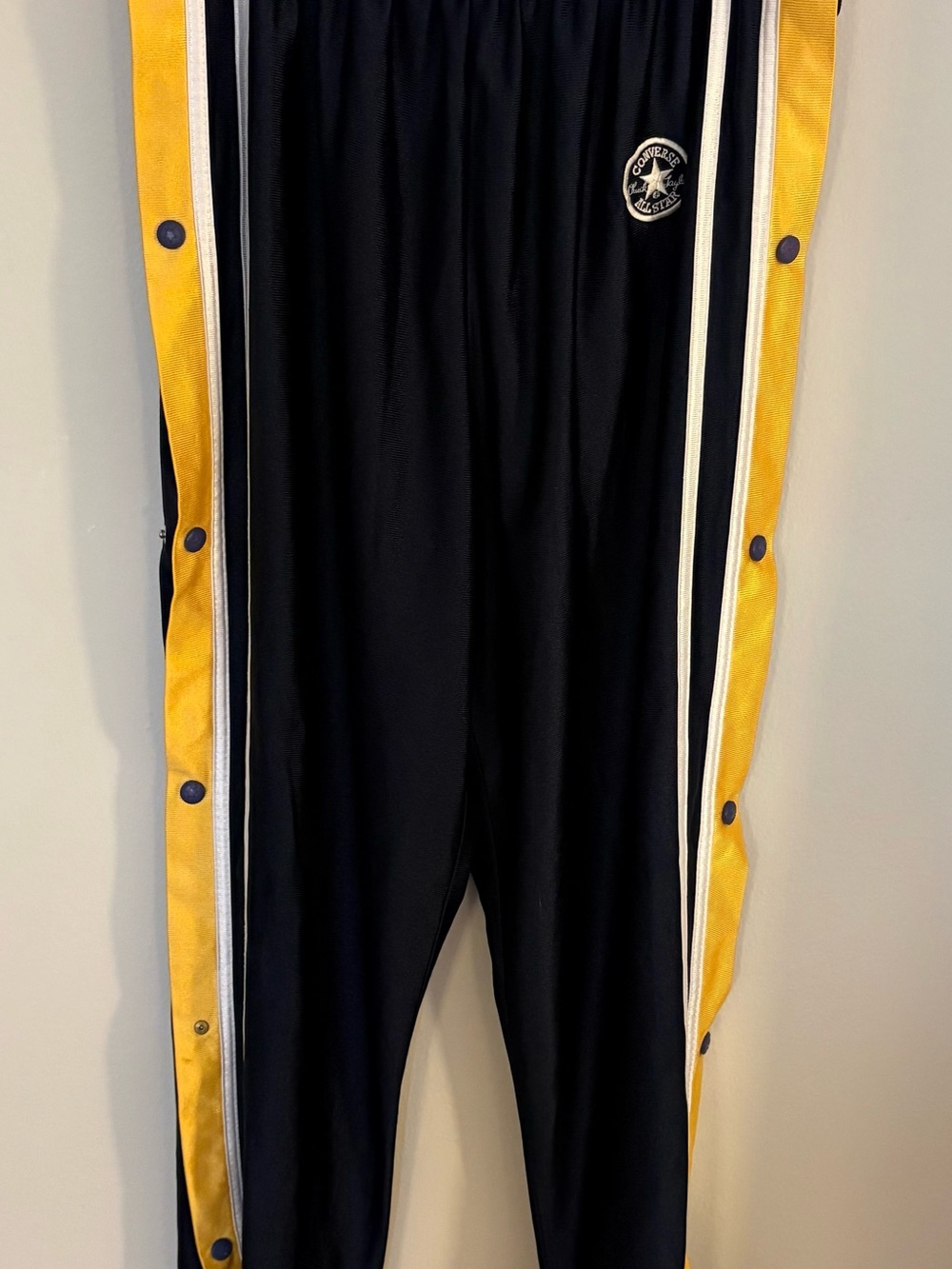 Converse All Star unisex, navy & Yellow Snap sides break away Pants Medium
